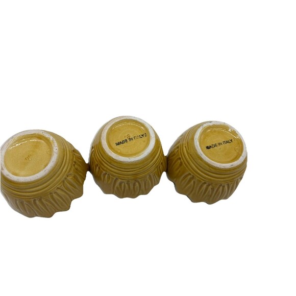 3 Vintage Flower Shaped Bowls Italian Pottery Yellow Figural Set Of 3 READ - Picture 9 of 10